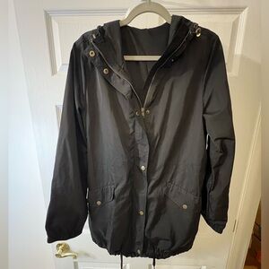Long windbreaker zip button jacket coat